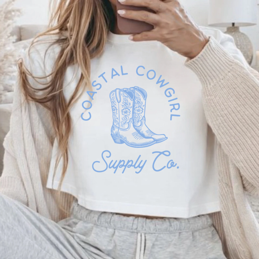 Costal cowgirl supply crop tee