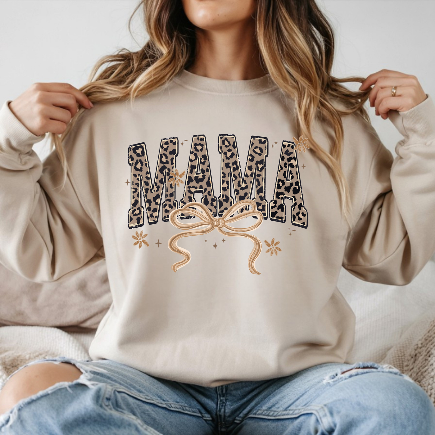 Leopard mama crewneck