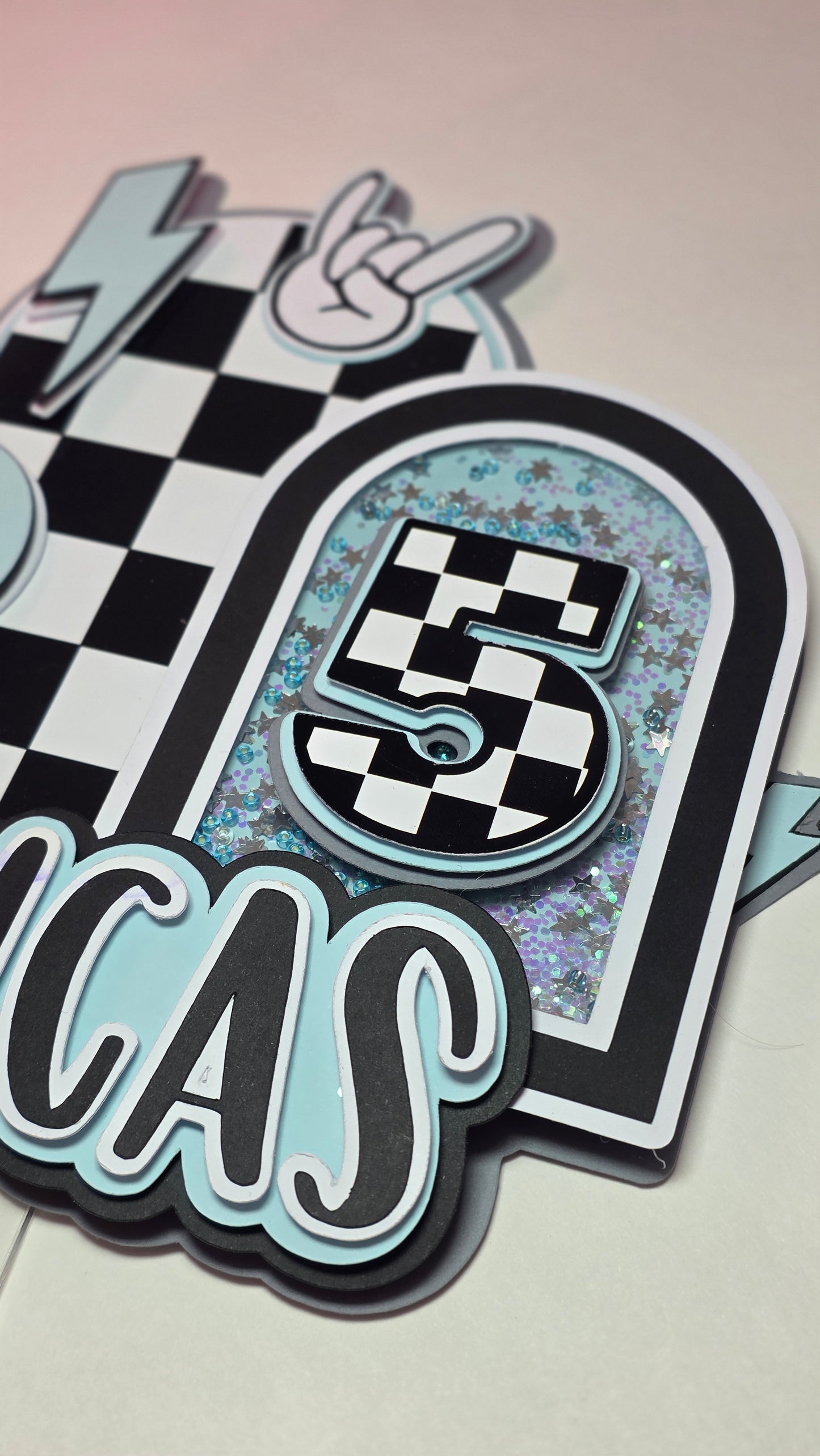 Rad Checkered Cake topper