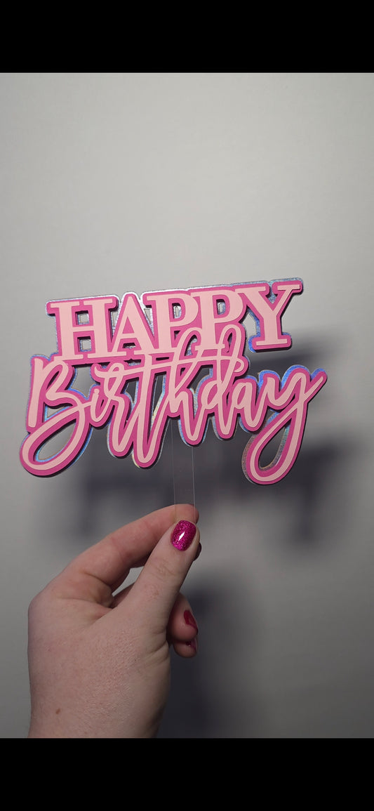 3D Happy Birthday Cake Topper